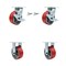 Service Caster Tool Box Caster Wheel Set 5'' Red Poly on Cast Iron Swivel Casters, 4PK TOOL-SCC-30CS520-PUR-RS-TLB-2-R-2 - alternate 1